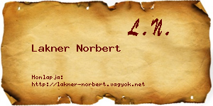 Lakner Norbert névjegykártya